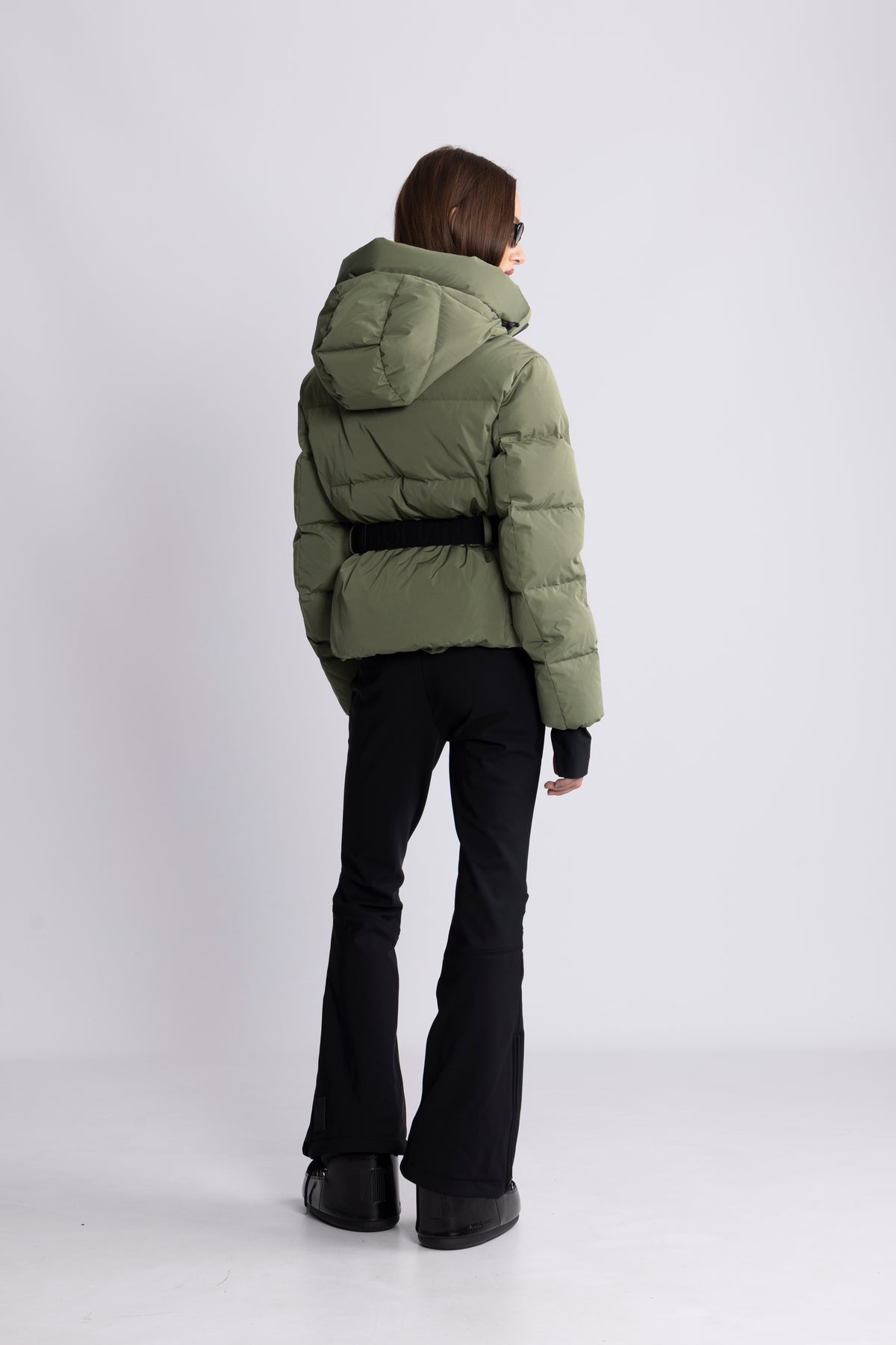 Emily Down Belt Jacket - Green