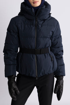 Emily Down Belt Jacket - Navy