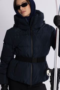 Emily Down Belt Jacket - Navy