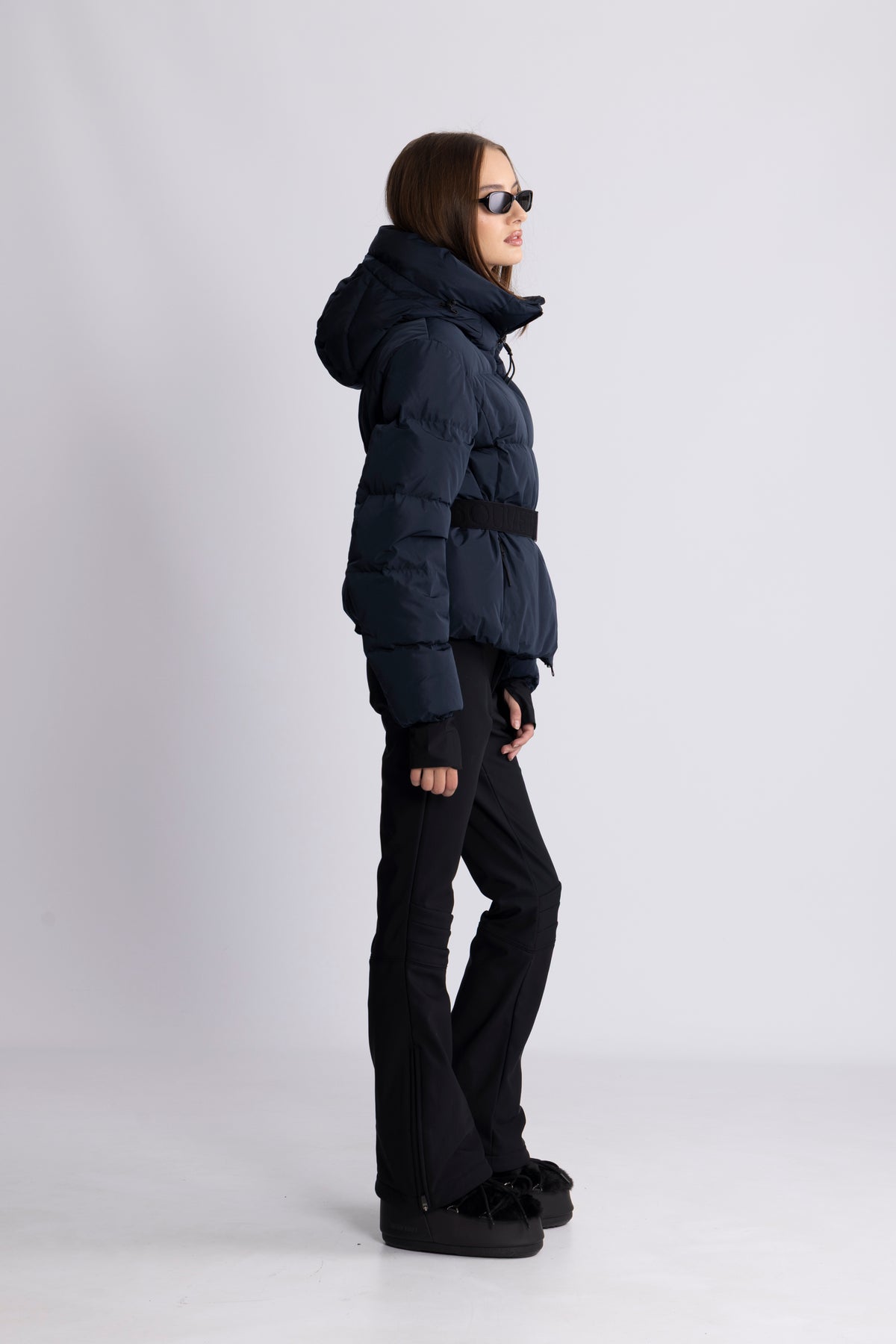 Emily Down Belt Jacket - Navy