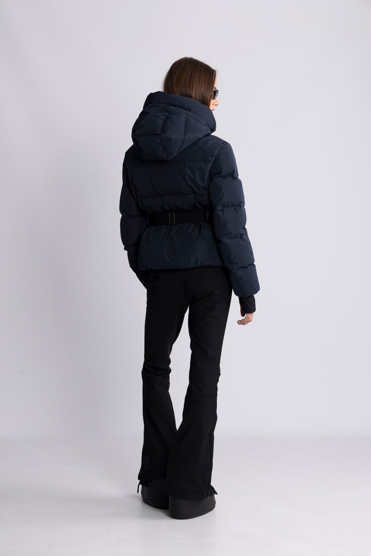 Emily Down Belt Jacket - Navy