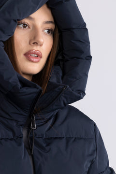 Emily Down Belt Jacket - Navy