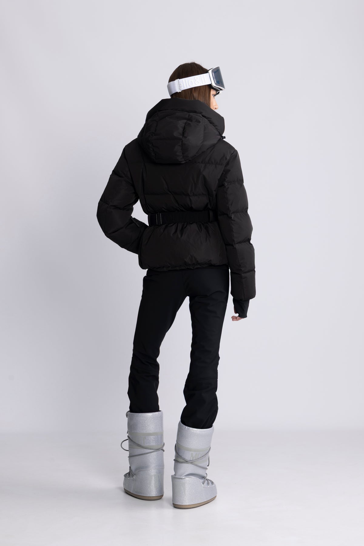 Emily Down Belt Jacket - Black