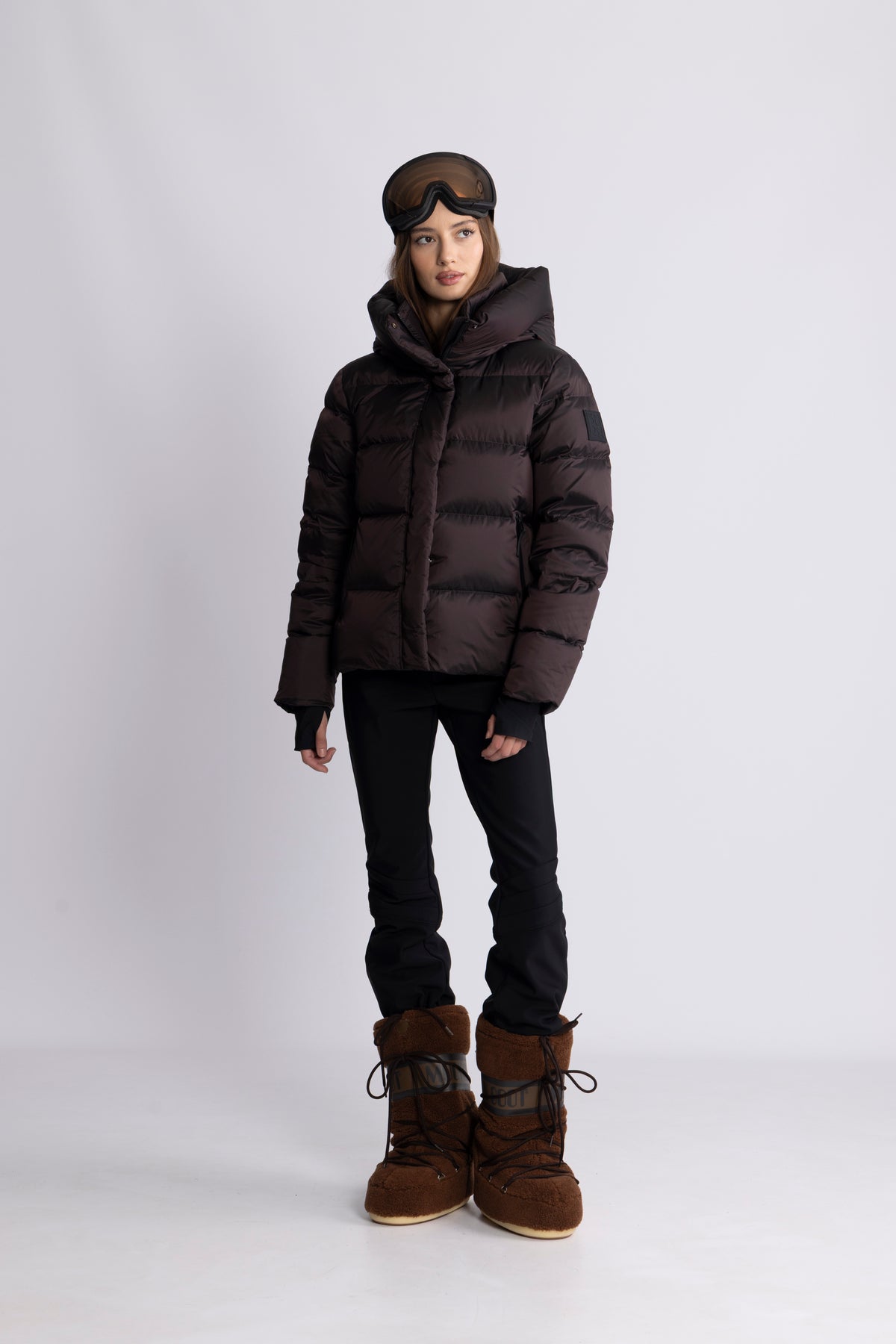Angelika Down Puffer Jacket - Brown