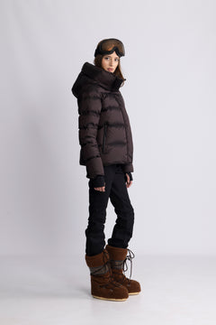 Angelika Down Puffer Jacket - Brown