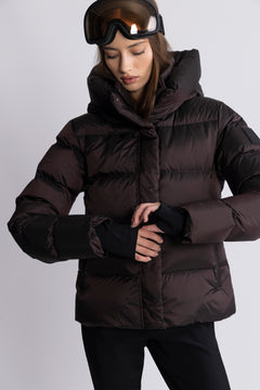 Angelika Down Puffer Jacket - Brown