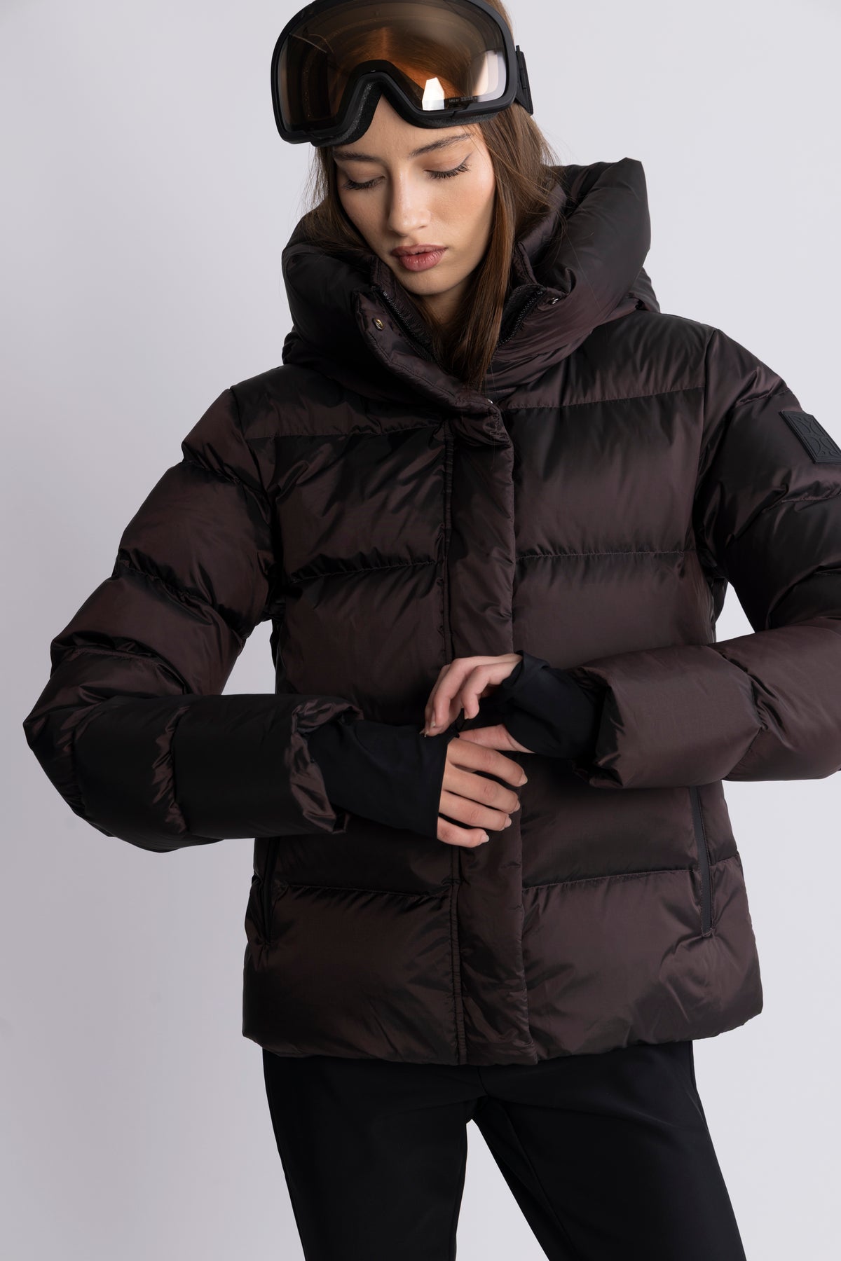 Angelika Down Puffer Jacket - Brown