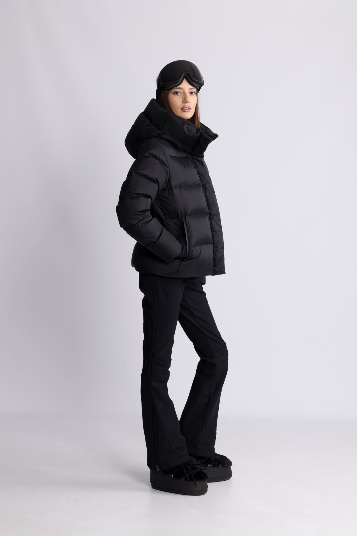 Angelika Down Puffer Jacket - Black