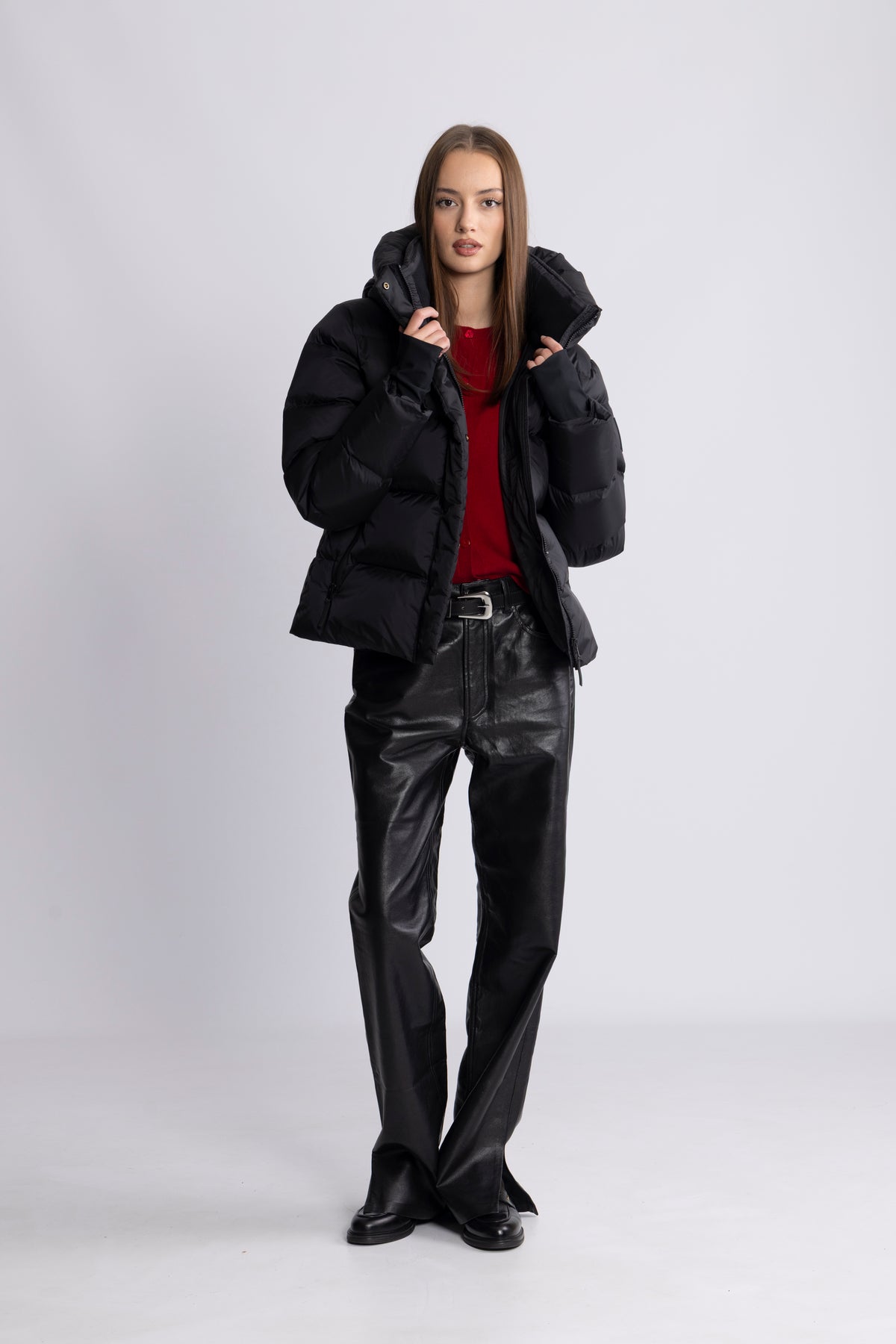 Angelika Down Puffer Jacket - Black