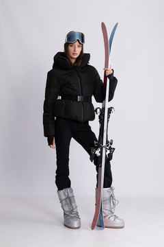 Emily Down Belt Jacket - Black