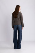 Liz Cashmere Knit Cardigan - Brown Melange