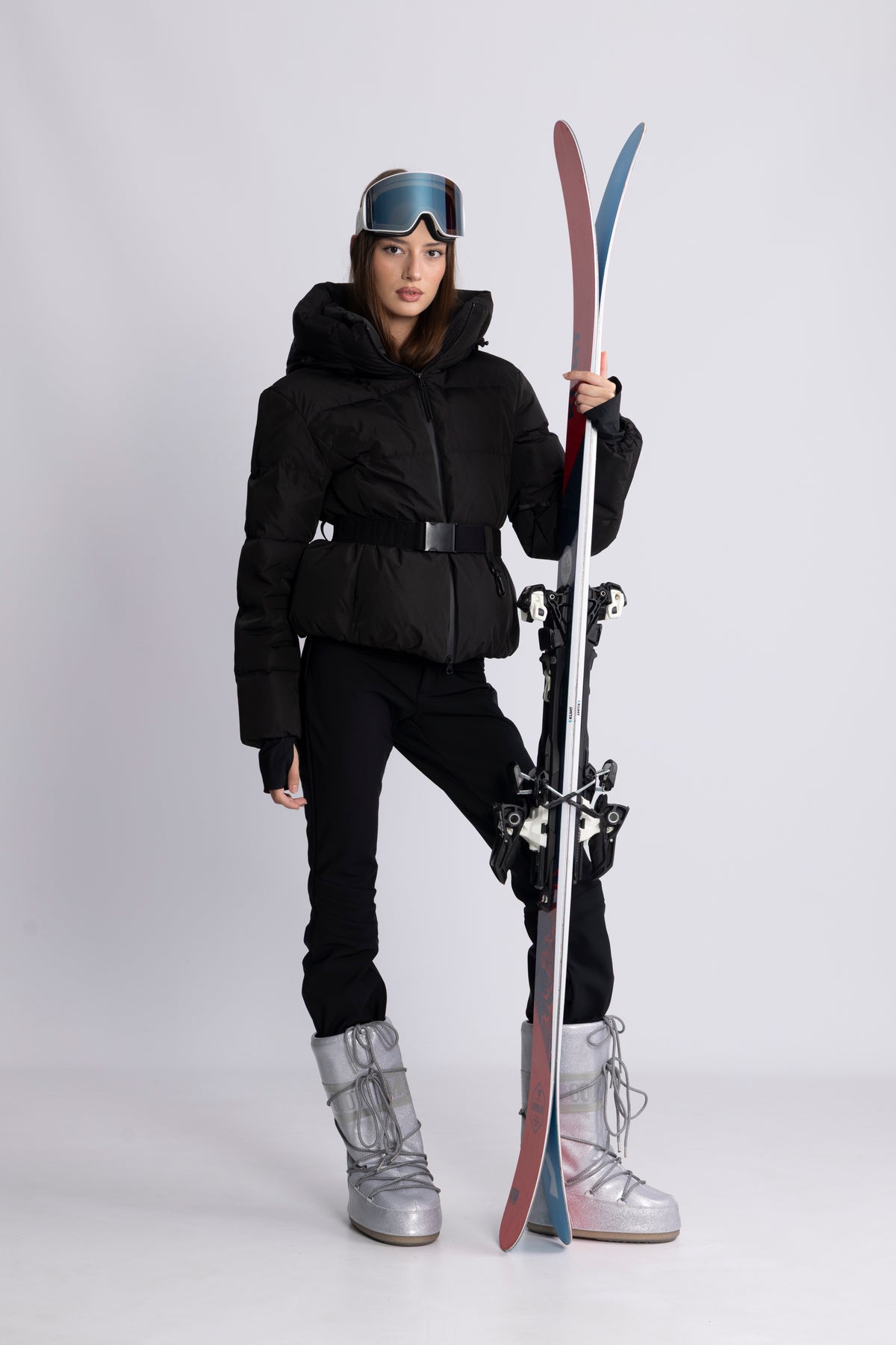 Emily Down Belt Jacket - Black