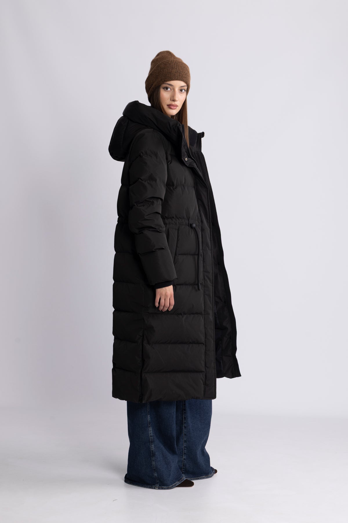 Sophie Long Down Coat - Black