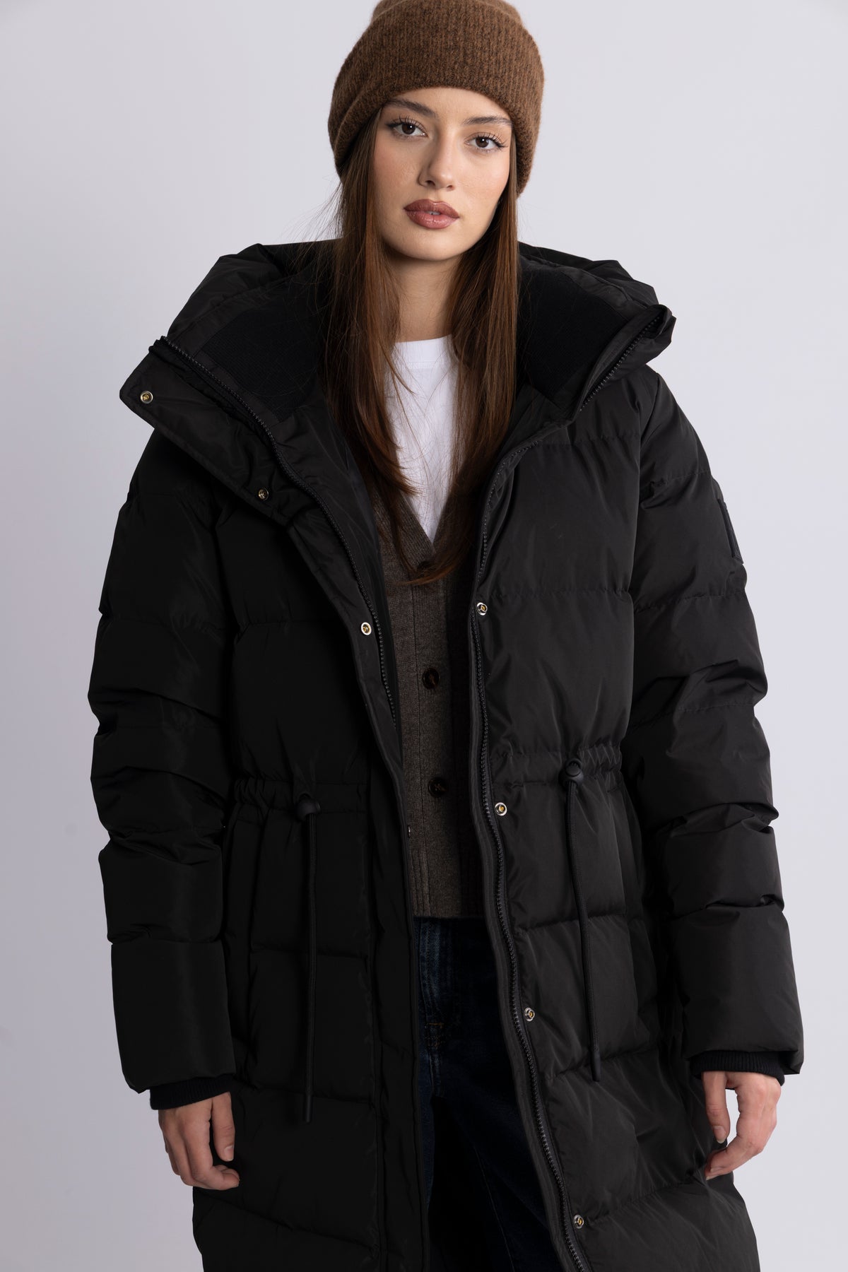 Sophie Long Down Coat - Black