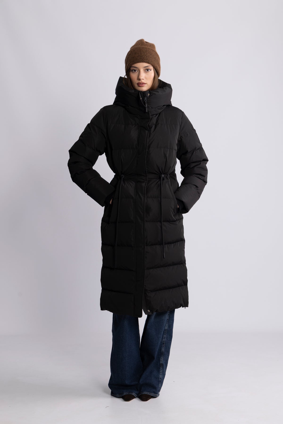 Sophie Long Down Coat - Black