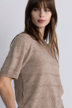 Yasnimo SS Knit Pullover - Pelican Melange