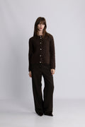 Yasbubble Ls Knit Cardigan S. - Hot Fudge