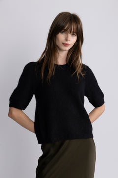 Yasanne Ss Knit Pullover - Black
