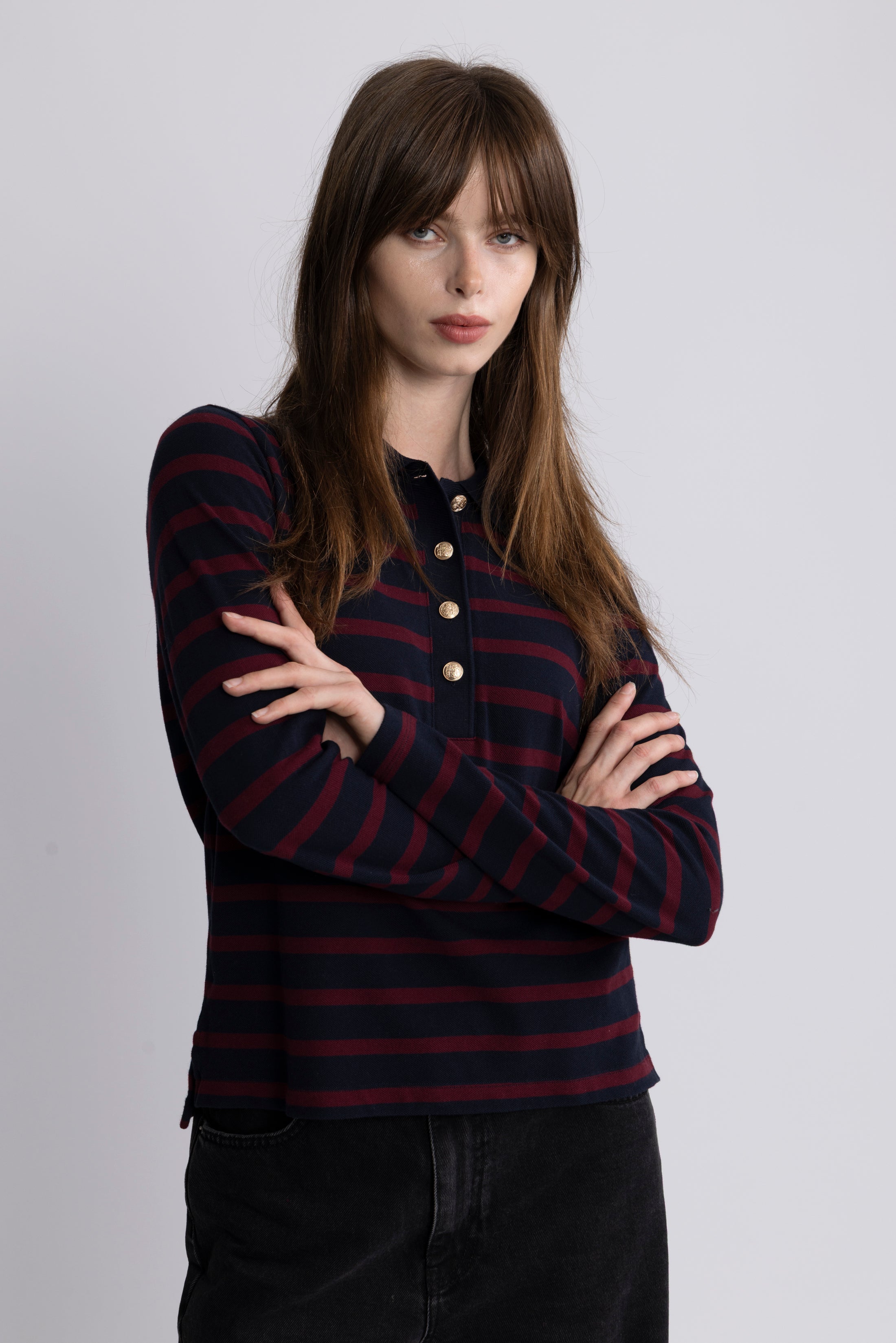 Reg Breton Striped Ls Pique Polo - Evening Blue