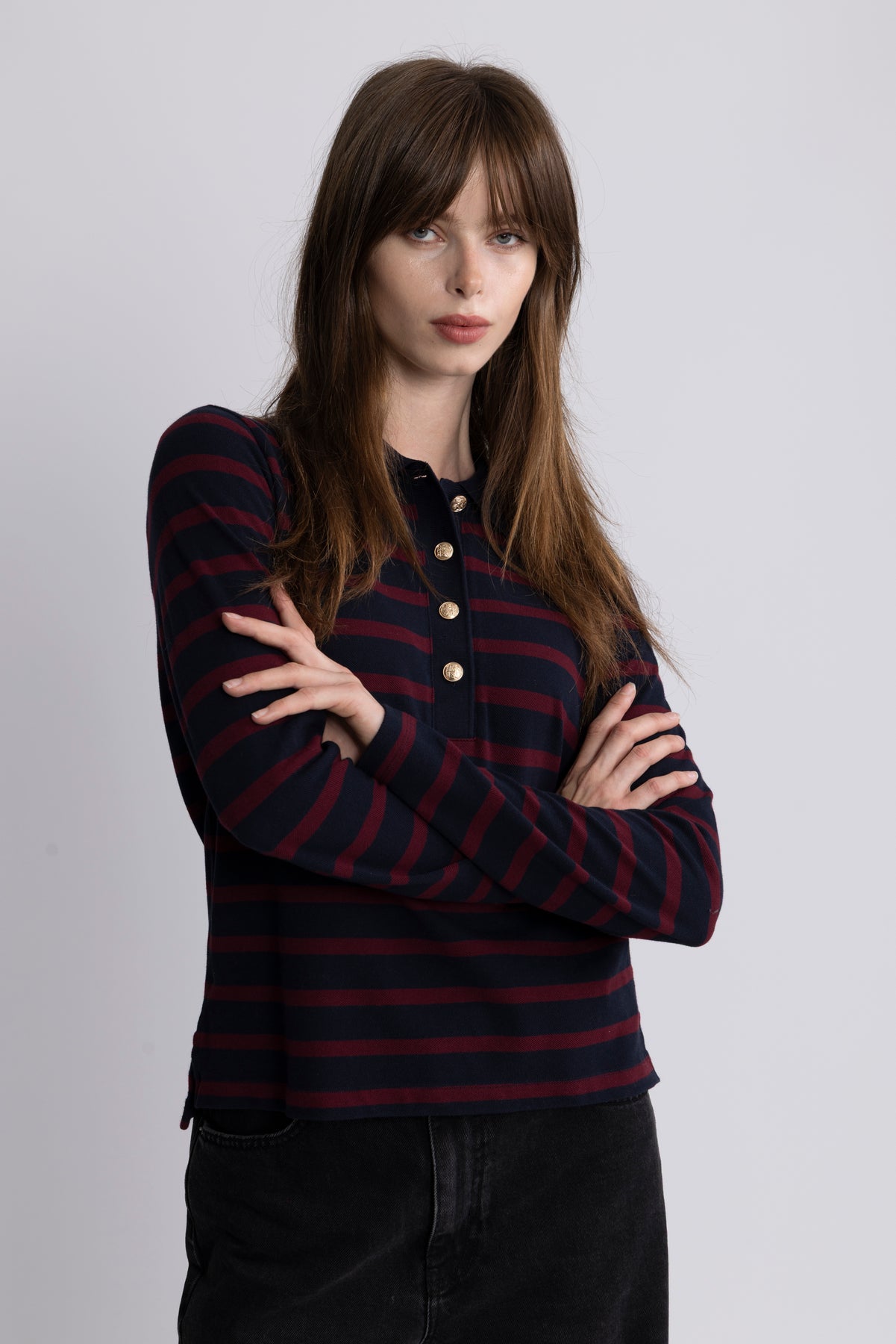 Reg Breton Striped Ls Pique Polo - Evening Blue