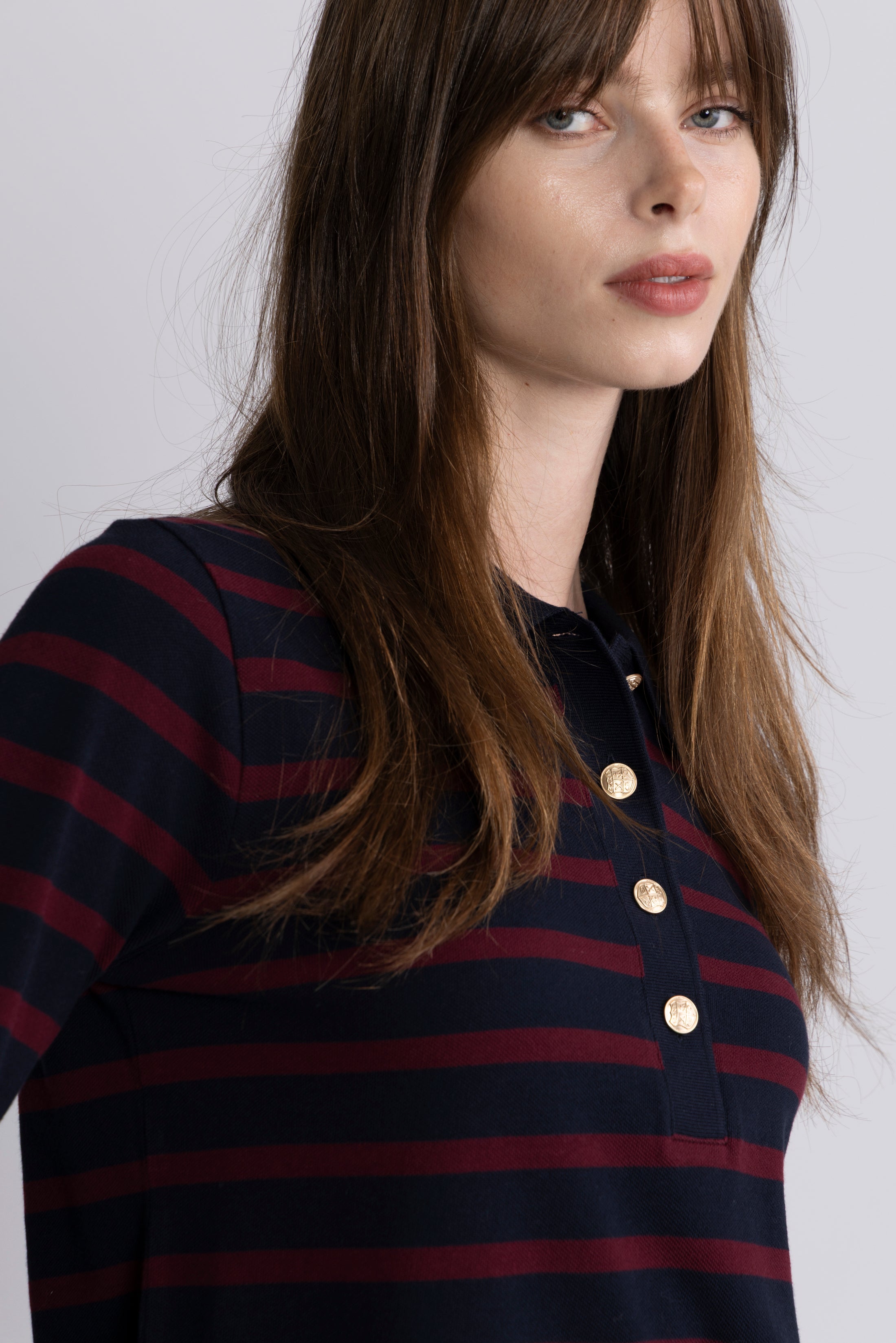 Reg Breton Striped Ls Pique Polo - Evening Blue