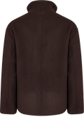 Short Wool Jacket With Zip - Deep Brown