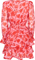 Jade Wave Flower Dot Dress - Flower Red