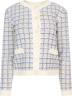 Yaslivia Ls Short Knit Cardigan - Birch Dazzling Blue