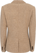 Slim Wool Blend Herringbone Blazer - Roasted Walnut