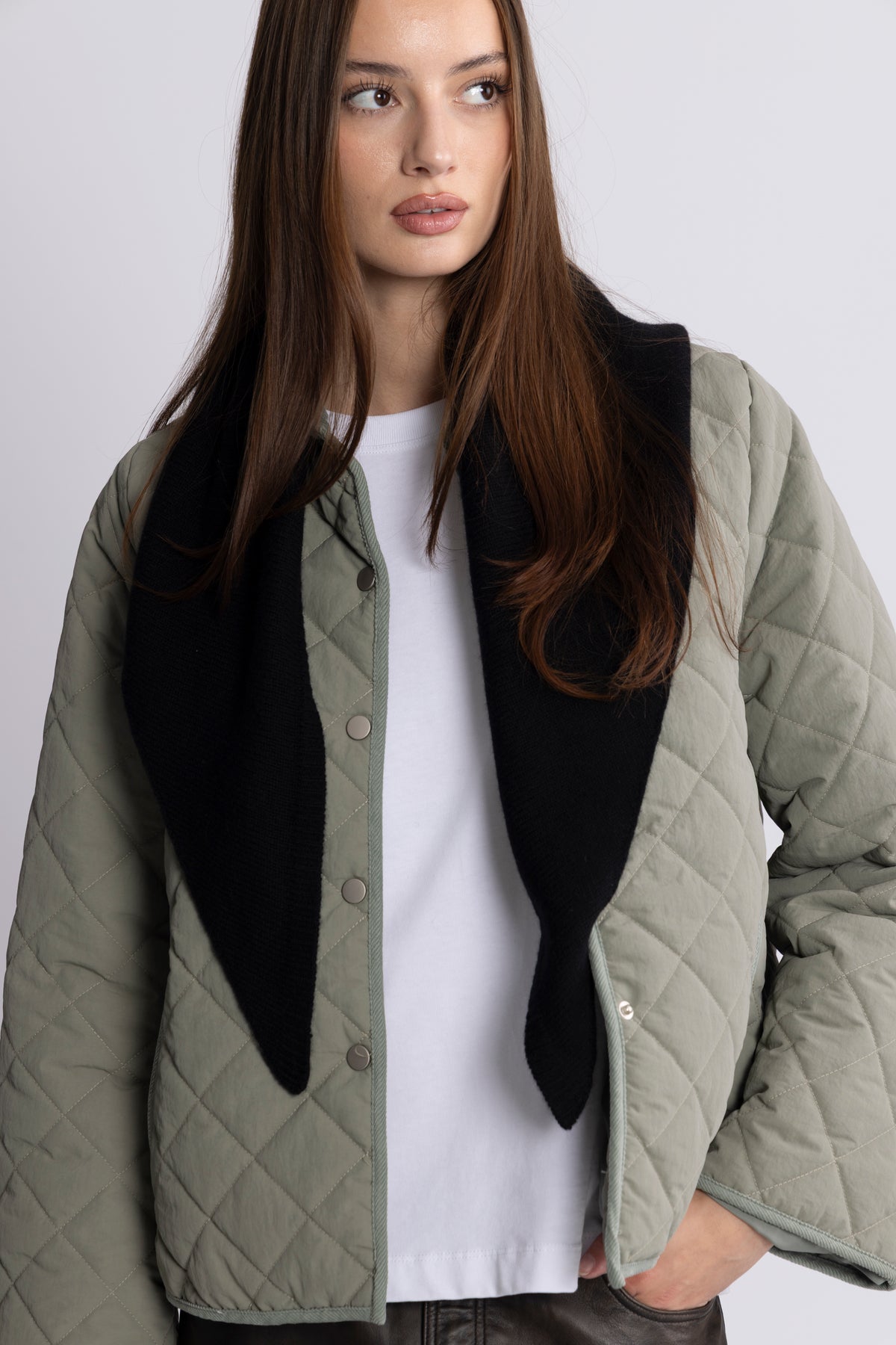 Victoria Wool Cashmere Scarf - Black