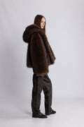Astrid Faux Fur Jacket - Chocolate Brown