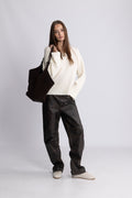 Lina Wool V-Neck Knit Sweater - Off White