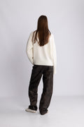 Lina Wool V-Neck Knit Sweater - Off White