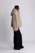 Astrid Faux Fur Jacket - Beige