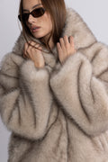 Astrid Faux Fur Jacket - Beige