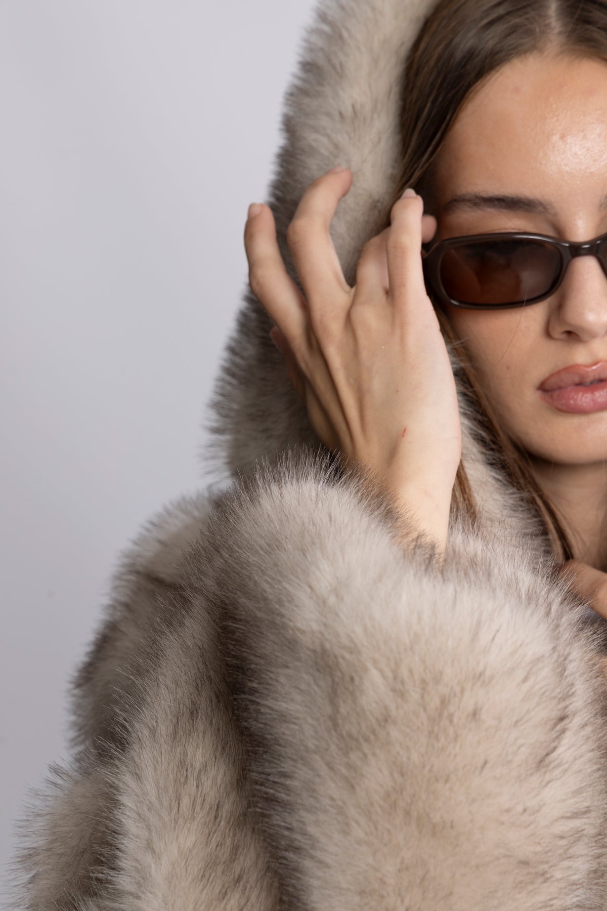 Astrid Faux Fur Jacket - Beige