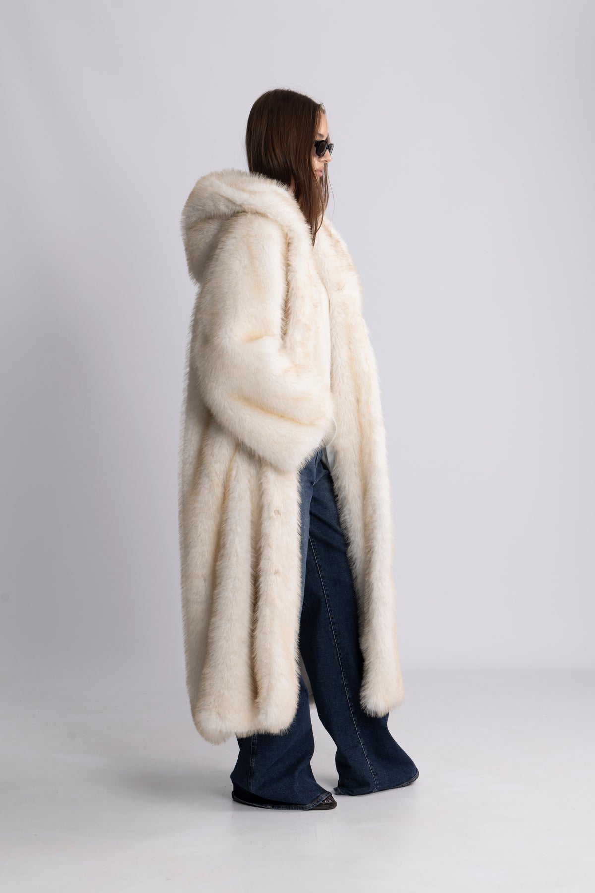 Astrid Faux Fur Coat - Creme