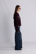 Lisa Stitch Pocket Cardigan - Wine