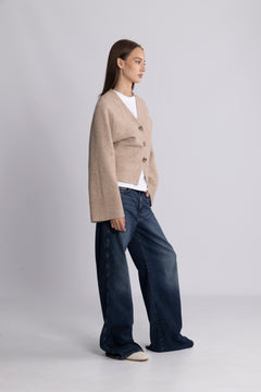 Elisabeth Knit Cardigan - Sand Melange