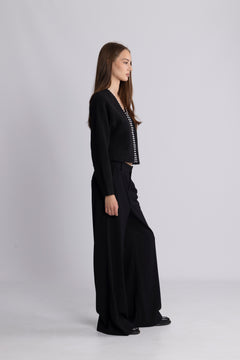 Sara Pearl Cardigan - Black