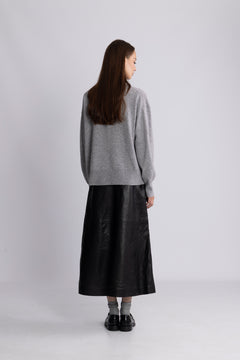 Nina Wool Knit Sweater - Grey Melange