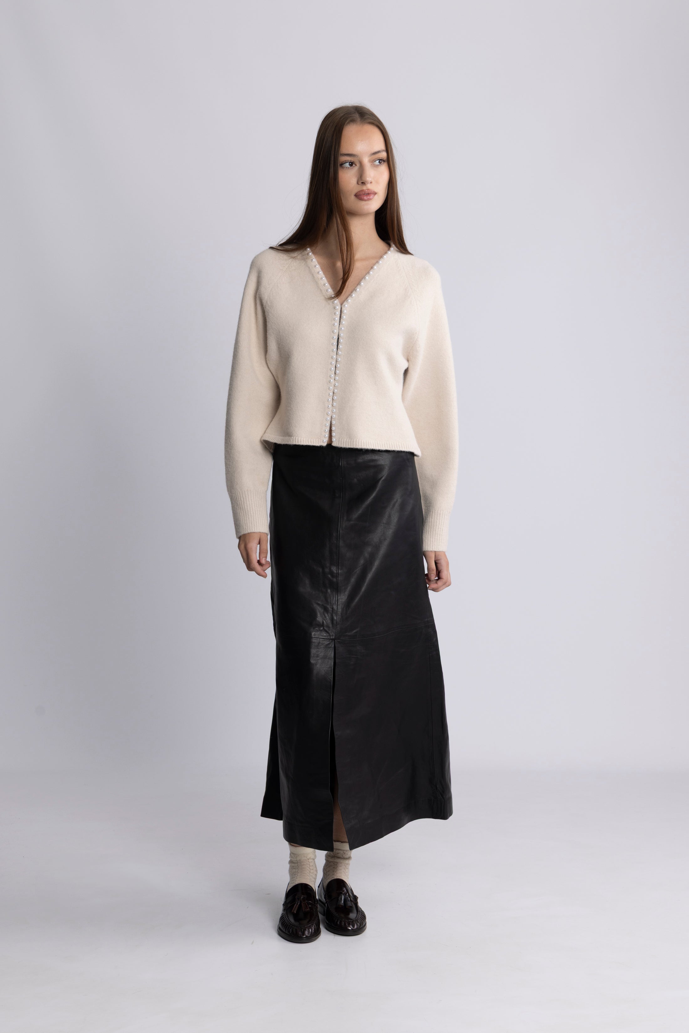 Sara Pearl Cardigan - Ivory