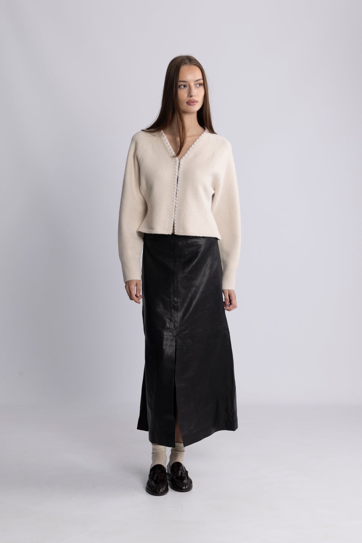 Sara Pearl Cardigan - Ivory