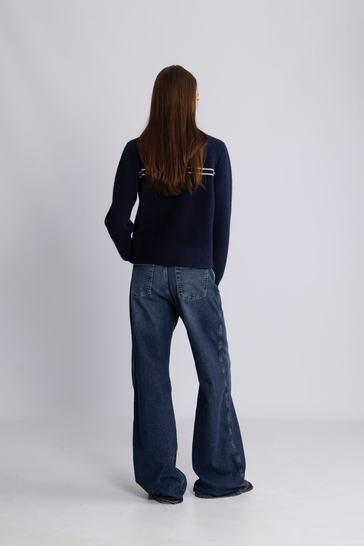 Lisa Stitch Pocket Cardigan - Navy