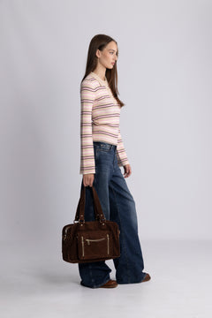 Marte Ls Stripe Polo - Pink