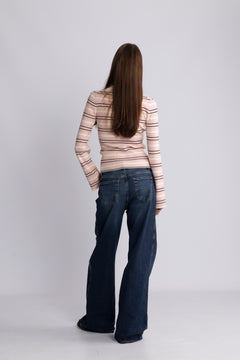 Marte Ls Stripe Polo - Pink