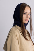 Victoria Wool Cashmere Scarf - Navy
