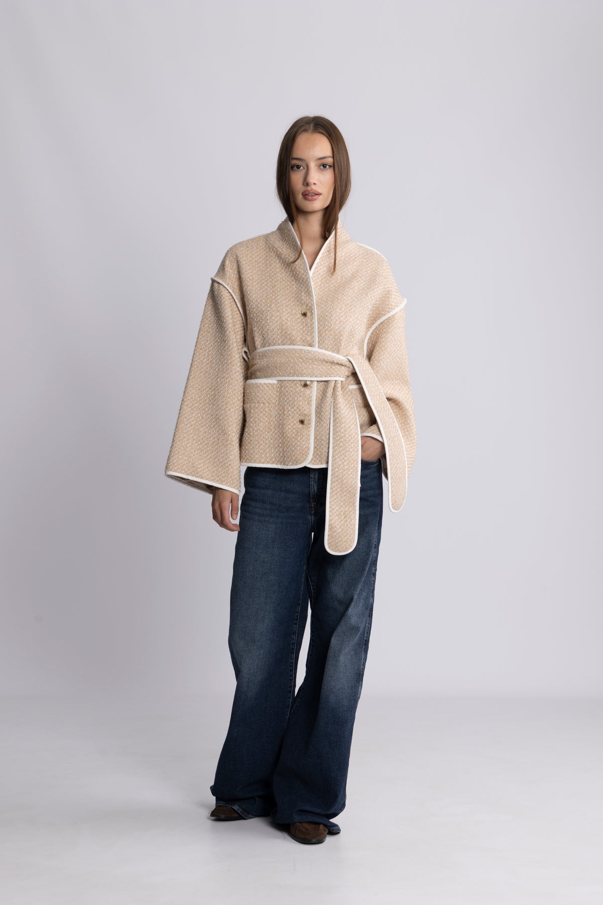 Estelle Tweed Jacket - Sand