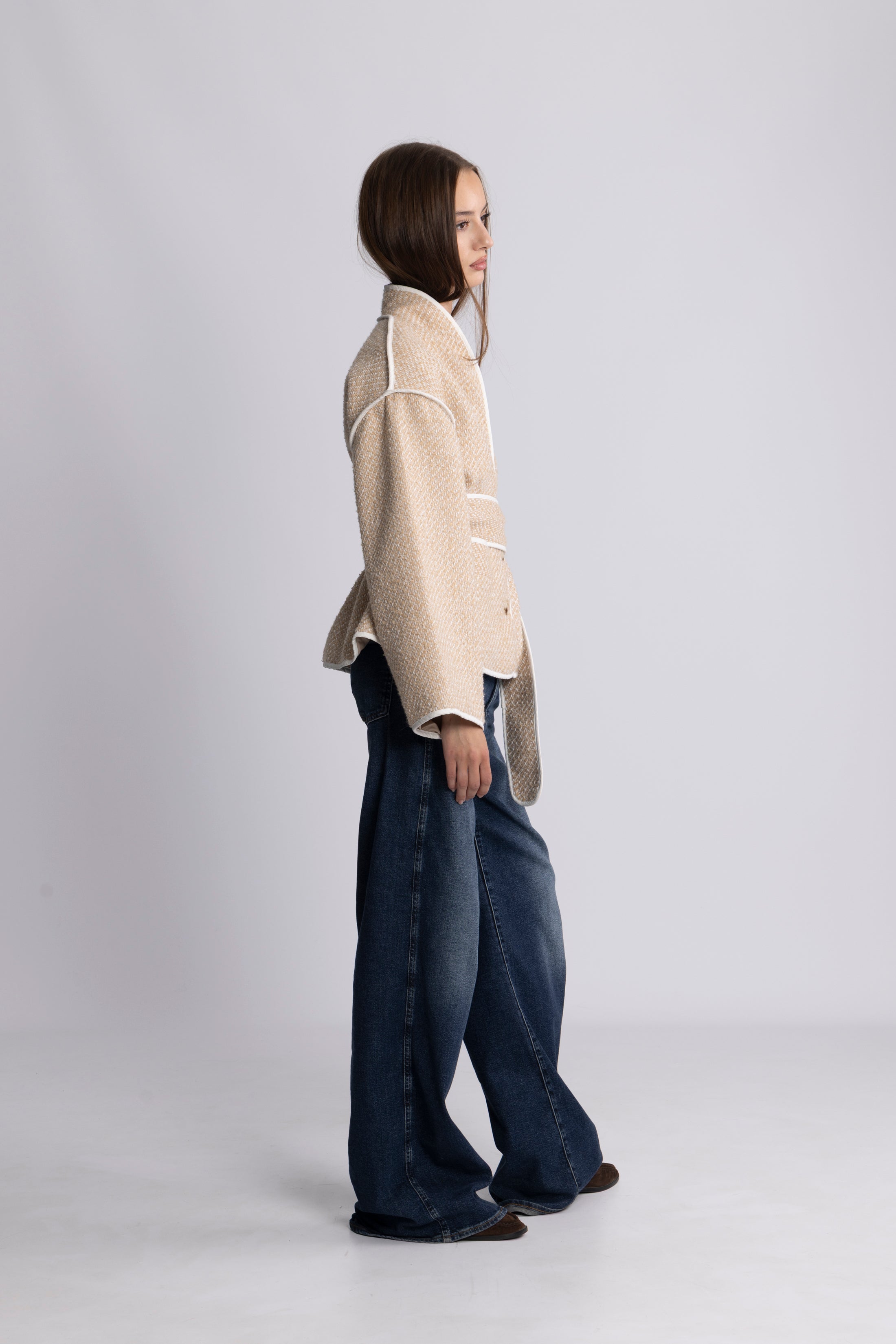 Estelle Tweed Jacket - Sand