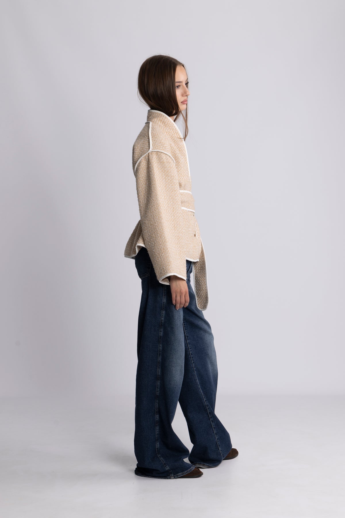 Estelle Tweed Jacket - Sand